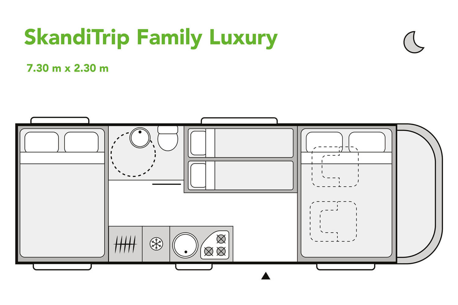 SkandiTrip Family Luxury Wohnmobil Nacht Plan